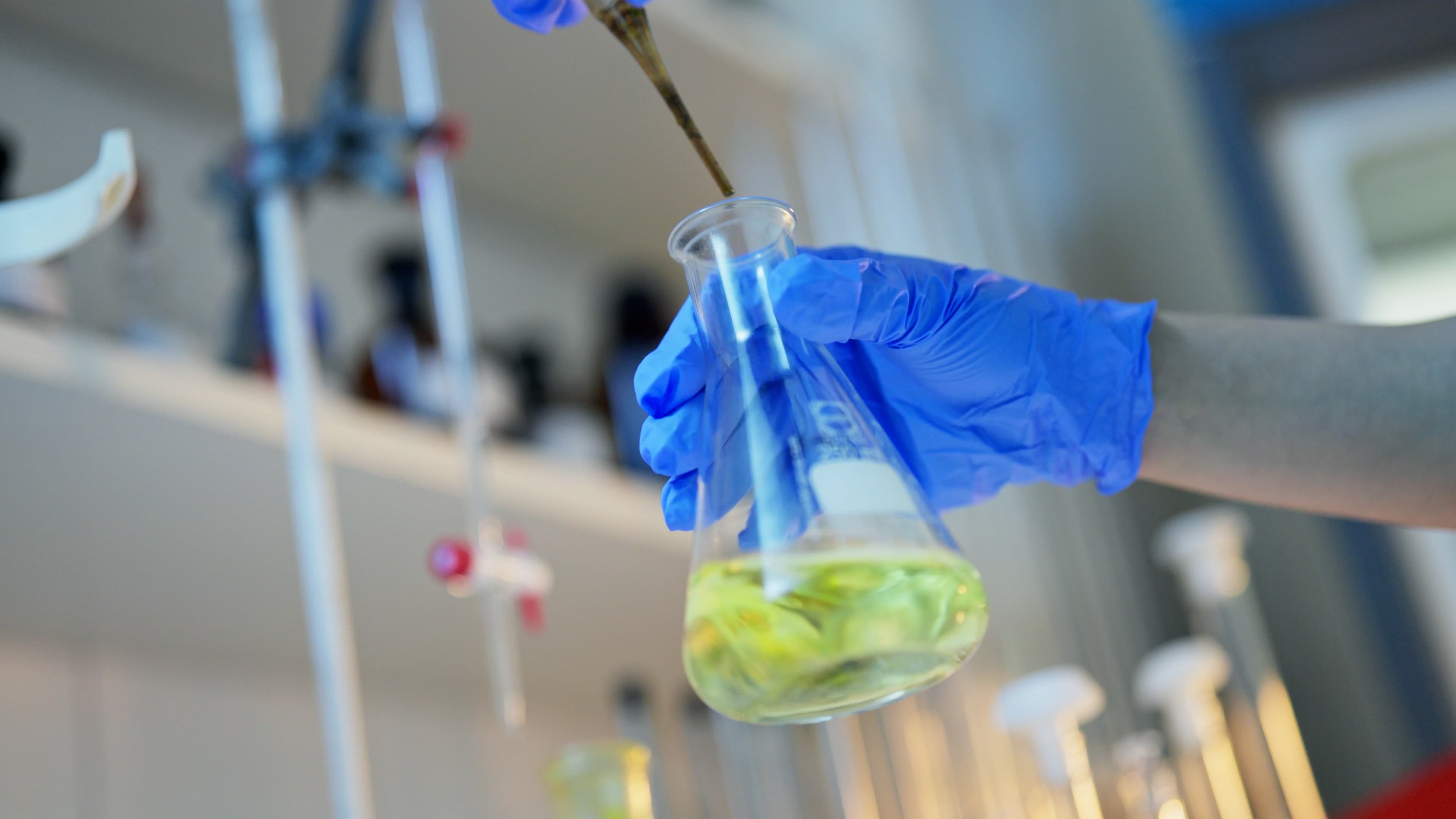 Analyst performing spectrometric analysis